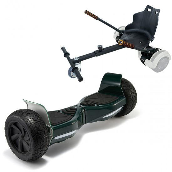 Elektromos Hoverboard Standard GoKart Szett, 8.5 colos, Hummer Green, Standard Hatótávolság, és Fekete Hoverkart, Smart Balance