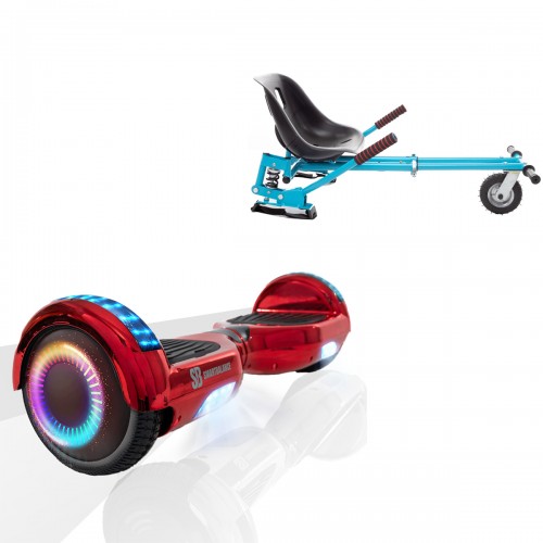 Elektromos Hoverboard GoKart Szett Lengéscsillapítókkal, 6.5 colos, Regular ElectroRed PRO, Nagy Hatótávolság, Kék HoverKart Lengéscsillapítókkal, Smart Balance