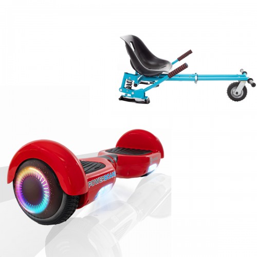 Elektromos Hoverboard GoKart Szett Lengéscsillapítókkal, 6.5 colos, Regular Red PowerBoard PRO, Standard Hatótávolság, Kék HoverKart Lengéscsillapítókkal, Smart Balance