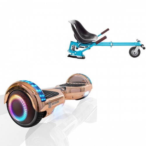 Elektromos Hoverboard GoKart Szett Lengéscsillapítókkal, 6.5 colos, Regular Iron PRO, Nagy Hatótávolság, Kék HoverKart Lengéscsillapítókkal, Smart Balance