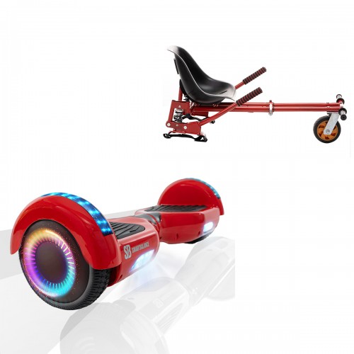 Elektromos Hoverboard GoKart Szett Lengéscsillapítókkal, 6.5 colos, Regular Red PRO, Standard Hatótávolság, Piros HoverKart Lengéscsillapítókkal, Smart Balance