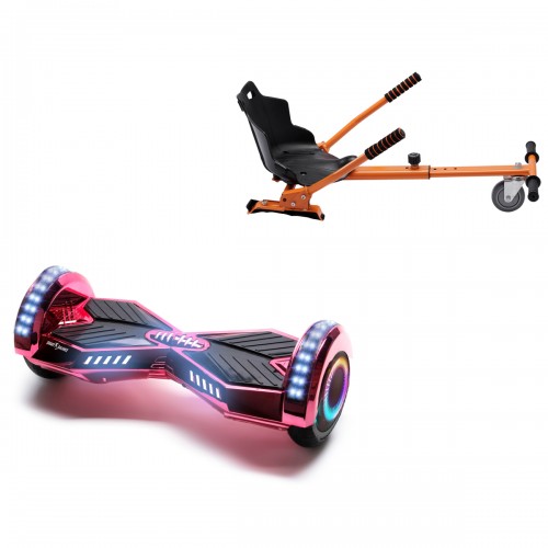 Elektromos Hoverboard Standard GoKart Szett, 6.5 colos, Transformers ElectroPink PRO, Standard Hatótávolság, és Narancs Hoverkart, Smart Balance