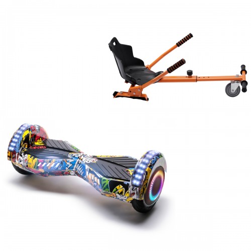 Elektromos Hoverboard Standard GoKart Szett, 6.5 colos, Transformers HipHop PRO, Standard Hatótávolság, és Narancs Hoverkart, Smart Balance