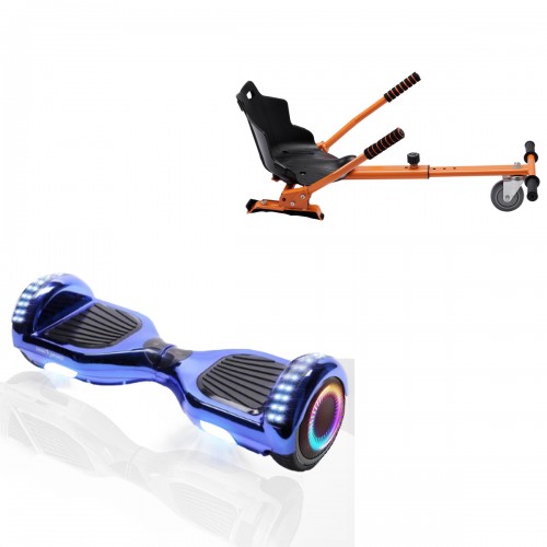 Elektromos Hoverboard Standard GoKart Szett, 6.5 colos, Regular ElectroBlue PRO, Nagy Hatótávolság, és Narancs Hoverkart, Smart Balance