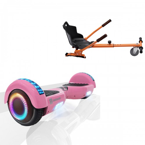 Elektromos Hoverboard Standard GoKart Szett, 6.5 colos, Regular Pink PRO, Standard Hatótávolság, és Narancs Hoverkart, Smart Balance