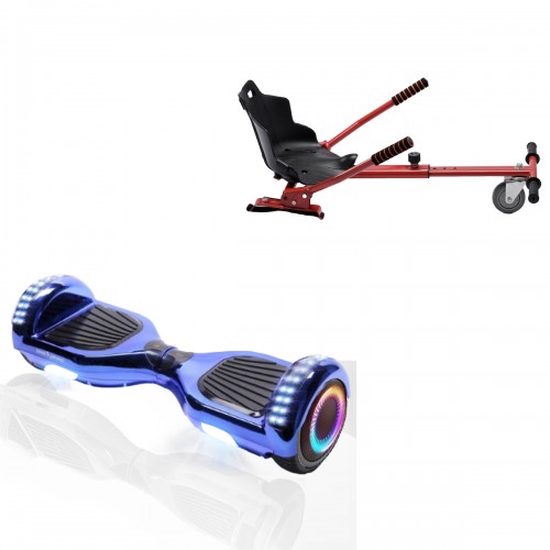 Elektromos Hoverboard Standard GoKart Szett, 6.5 colos, Regular ElectroBlue PRO, Standard Hatótávolság, és Piros Hoverkart, Smart Balance