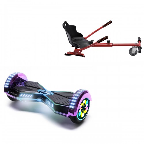 Elektromos Hoverboard Standard GoKart Szett, 8 colos, Transformers Dakota PRO, Nagy Hatótávolság, és Piros Hoverkart, Smart Balance