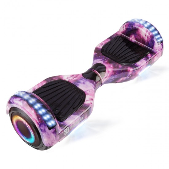 Elektromos Hoverboard Standard GoKart Szett, 6.5 colos, Regular Galaxy Pink PRO, Nagy Hatótávolság, és Fehér Hoverkart, Smart Balance 7