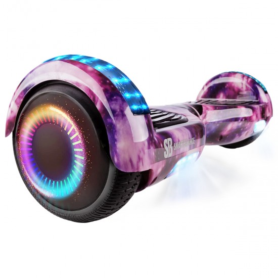 Elektromos Hoverboard Standard GoKart Szett, 6.5 colos, Regular Galaxy Pink PRO, Standard Hatótávolság, és Piros Hoverkart, Smart Balance 2