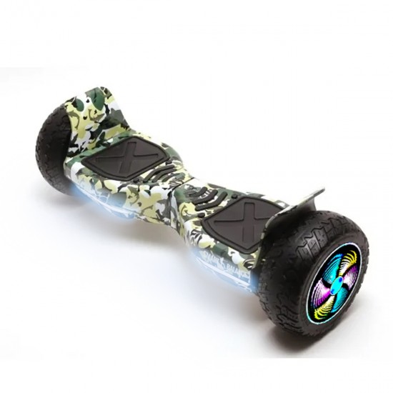 Elektromos Hoverboard GoKart Szett Lengéscsillapítókkal, 8.5 colos, Hummer Camouflage PRO, Nagy Hatótávolság, Piros HoverKart Lengéscsillapítókkal, Smart Balance 2