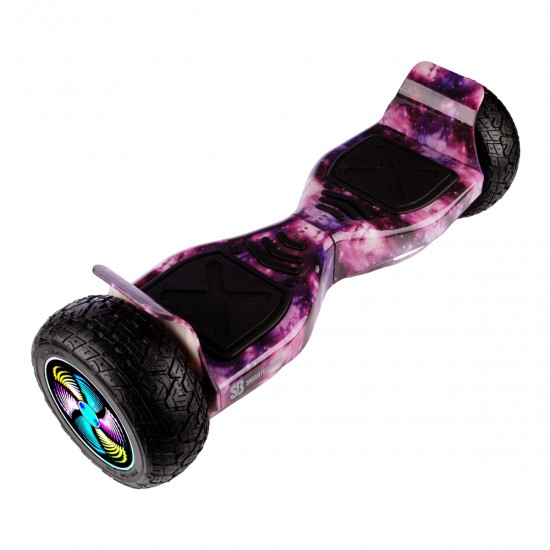 Elektromos Hoverboard GoKart Szett Lengéscsillapítókkal, 8.5 colos, Hummer Galaxy Pink PRO, Standard Hatótávolság, Piros HoverKart Lengéscsillapítókkal, Smart Balance 7