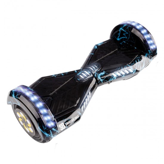 Elektromos Hoverboard Standard GoKart Szett, 8 colos, Transformers Thunderstorm Blue PRO, Nagy Hatótávolság, és Fehér Hoverkart, Smart Balance 7