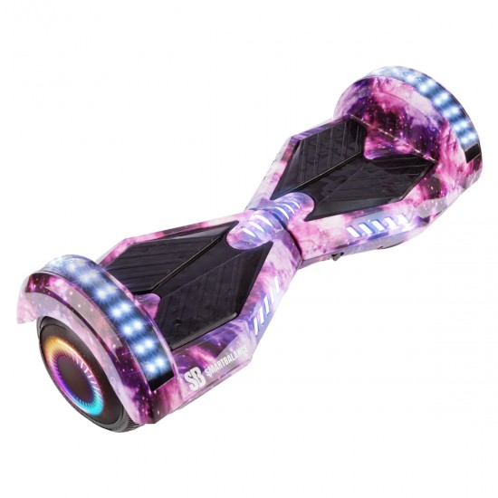 Elektromos Hoverboard GoKart Szett Lengéscsillapítókkal, 6.5 colos, Transformers Galaxy Pink PRO, Nagy Hatótávolság, Piros HoverKart Lengéscsillapítókkal, Smart Balance 7