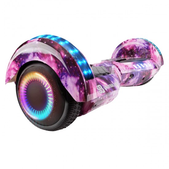 Elektromos Hoverboard GoKart Szett Lengéscsillapítókkal, 6.5 colos, Transformers Galaxy Pink PRO, Standard Hatótávolság, Fekete HoverKart Lengéscsillapítókkal, Smart Balance 2