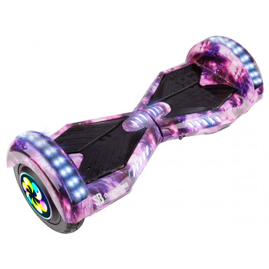 Elektromos Hoverboard Standard GoKart Szett, 8 colos, Transformers Galaxy Pink PRO, Nagy Hatótávolság, és Fekete Hoverkart, Smart Balance 7