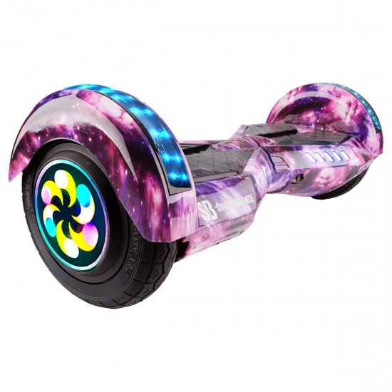 Elektromos Hoverboard csomag Komfortos Üléssel, 8 colos, Transformers Galaxy Pink PRO, Nagy Hatótávolság, Fekete Szivacsos ülés, Smart Balance 2