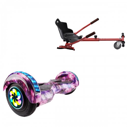 Elektromos Hoverboard Standard GoKart Szett, 8 colos, Transformers Galaxy Pink PRO, Standard Hatótávolság, és Piros Hoverkart, Smart Balance