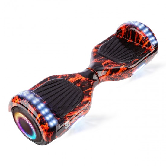 Elektromos Hoverboard GoKart Szett Lengéscsillapítókkal, 6.5 colos, Regular Flame PRO, Standard Hatótávolság, Fekete HoverKart Lengéscsillapítókkal, Smart Balance 7