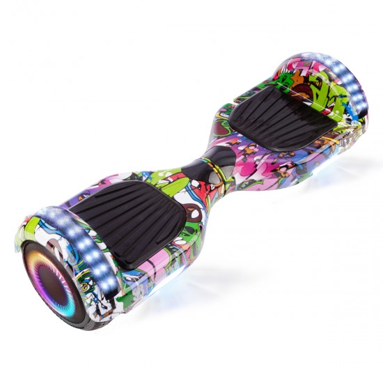 Elektromos Hoverboard Standard GoKart Szett, 6.5 colos, Regular Multicolor PRO, Standard Hatótávolság, és Piros Hoverkart, Smart Balance 7