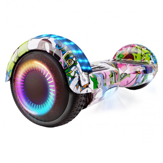 Elektromos Hoverboard Standard GoKart Szett, 6.5 colos, Regular Multicolor PRO, Nagy Hatótávolság, és Fekete Hoverkart, Smart Balance 2