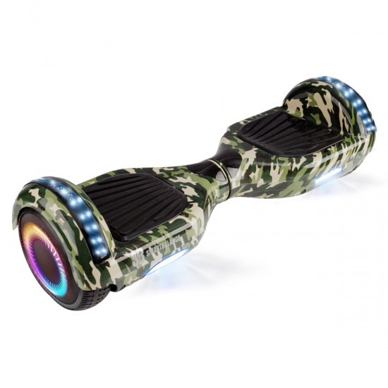 Elektromos Hoverboard GoKart Szett Lengéscsillapítókkal, 6.5 colos, Regular Camouflage PRO, Standard Hatótávolság, Kék HoverKart Lengéscsillapítókkal, Smart Balance 6