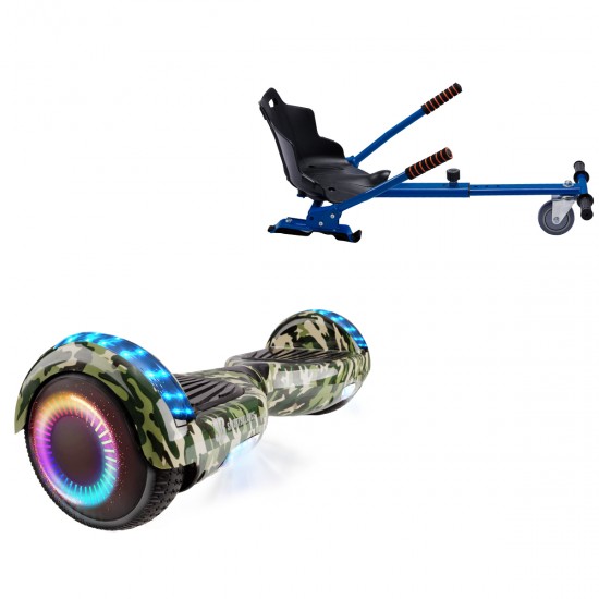 Elektromos Hoverboard Standard GoKart Szett, 6.5 colos, Regular Camouflage PRO, Standard Hatótávolság, és Kék Hoverkart, Smart Balance