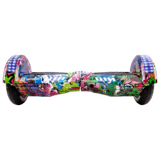 Elektromos Hoverboard csomag Komfortos Üléssel, 8 colos, Transformers Multicolor PRO, Standard Hatótávolság, Fekete Szivacsos ülés, Smart Balance 3