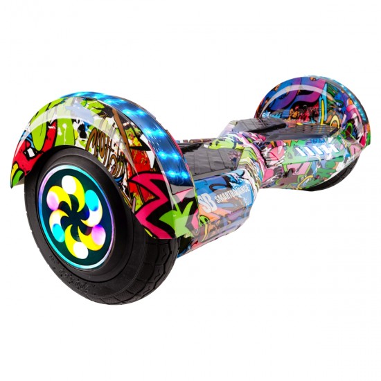 Elektromos Hoverboard Standard GoKart Szett, 8 colos, Transformers Multicolor PRO, Nagy Hatótávolság, és Piros Hoverkart, Smart Balance 2