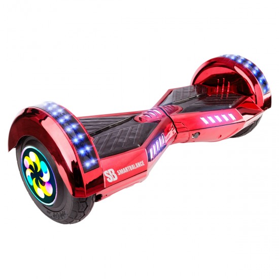 Elektromos Hoverboard csomag Komfortos Üléssel, 8 colos, Transformers ElectroRed PRO, Nagy Hatótávolság, Fekete Szivacsos ülés, Smart Balance 6