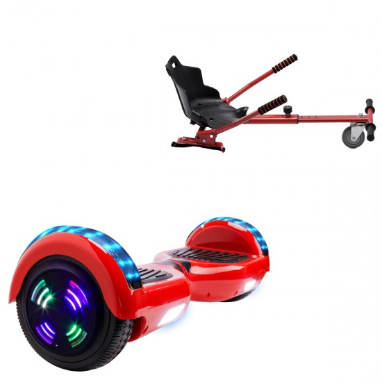 Elektromos Hoverboard Standard GoKart Szett, 6.5 colos, Regular Red Junior, Standard Hatótávolság, és Piros Hoverkart, Smart Balance