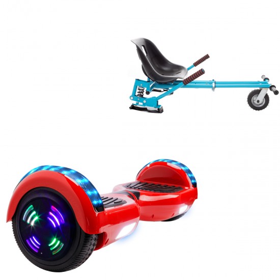 Elektromos Hoverboard GoKart Szett Lengéscsillapítókkal, 6.5 colos, Regular Red Junior, Standard Hatótávolság, Kék HoverKart Lengéscsillapítókkal, Smart Balance