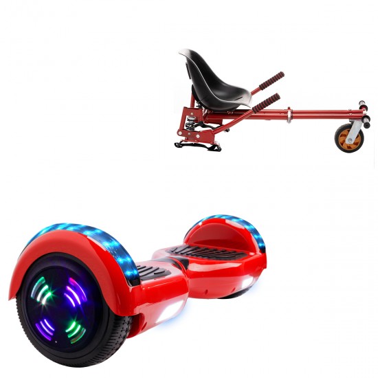 Elektromos Hoverboard GoKart Szett Lengéscsillapítókkal, 6.5 colos, Regular Red Junior, Standard Hatótávolság, Piros HoverKart Lengéscsillapítókkal, Smart Balance