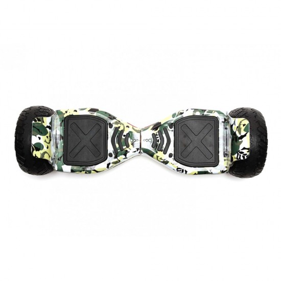 Elektromos Hoverboard GoKart Szett Lengéscsillapítókkal, 8.5 colos, Hummer Camouflage PRO, Standard Hatótávolság, Fekete HoverKart Lengéscsillapítókkal, Smart Balance 4