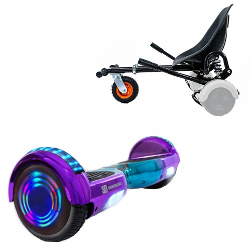 Elektromos Hoverboard GoKart Szett Lengéscsillapítókkal, 6.5 colos, Regular Dakota Junior, Standard Hatótávolság, Fekete HoverKart Lengéscsillapítókkal, Smart Balance