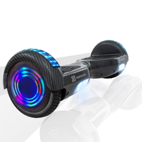 Elektromos Hoverboard GoKart Szett Lengéscsillapítókkal, 6.5 colos, Regular Carbon Junior, Standard Hatótávolság, Fekete HoverKart Lengéscsillapítókkal, Smart Balance 2