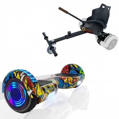 Elektromos Hoverboard Standard GoKart Szett, 6.5 colos, Regular HipHop Junior, Standard Hatótávolság, és Fekete Hoverkart, Smart Balance