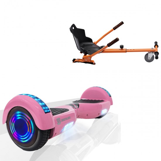 Elektromos Hoverboard Standard GoKart Szett, 6.5 colos, Regular Pink Junior, Standard Hatótávolság, és Narancs Hoverkart, Smart Balance