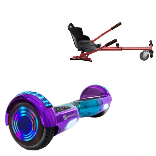 Elektromos Hoverboard Standard GoKart Szett, 6.5 colos, Regular Dakota Junior, Standard Hatótávolság, és Piros Hoverkart, Smart Balance