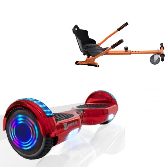 Elektromos Hoverboard Standard GoKart Szett, 6.5 colos, Regular ElectroRed Junior, Standard Hatótávolság, és Narancs Hoverkart, Smart Balance