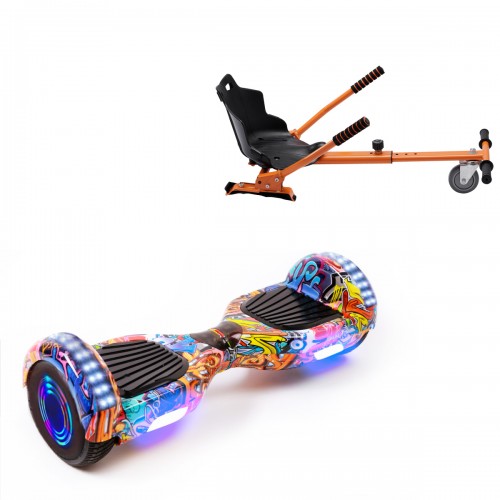 Elektromos Hoverboard Standard GoKart Szett, 6.5 colos, Regular HipHop Orange Junior, Standard Hatótávolság, és Narancs Hoverkart, Smart Balance