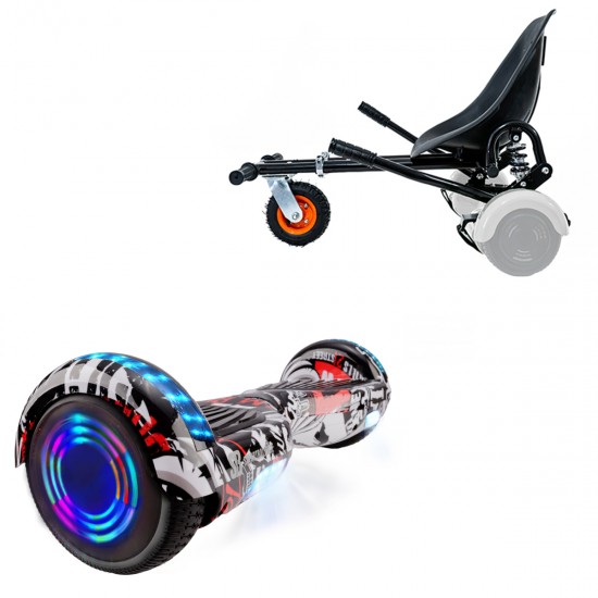 Elektromos Hoverboard GoKart Szett Lengéscsillapítókkal, 6.5 colos, Regular Last Dead Junior, Standard Hatótávolság, Fekete HoverKart Lengéscsillapítókkal, Smart Balance