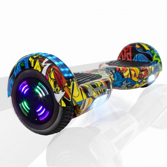 Elektromos Hoverboard csomag Komfortos Üléssel, 6.5 colos, Regular HipHop Junior, Standard Hatótávolság, Fekete Szivacsos ülés, Smart Balance 2