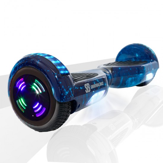 Elektromos Hoverboard GoKart Szett Lengéscsillapítókkal, 6.5 colos, Regular Galaxy Blue Junior, Standard Hatótávolság, Piros HoverKart Lengéscsillapítókkal, Smart Balance 2