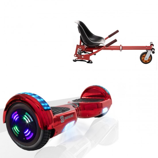 Elektromos Hoverboard GoKart Szett Lengéscsillapítókkal, 6.5 colos, Regular ElectroRed Junior, Standard Hatótávolság, Piros HoverKart Lengéscsillapítókkal, Smart Balance