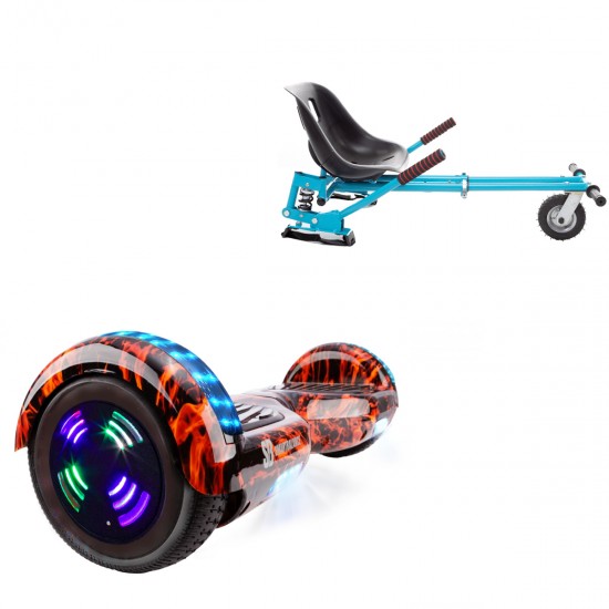 Elektromos Hoverboard GoKart Szett Lengéscsillapítókkal, 6.5 colos, Regular Flame Junior, Standard Hatótávolság, Kék HoverKart Lengéscsillapítókkal, Smart Balance