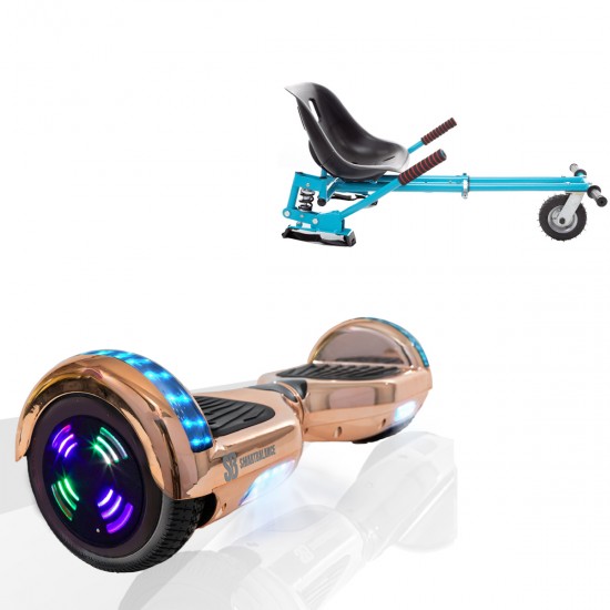 Elektromos Hoverboard GoKart Szett Lengéscsillapítókkal, 6.5 colos, Regular Iron Junior, Standard Hatótávolság, Kék HoverKart Lengéscsillapítókkal, Smart Balance