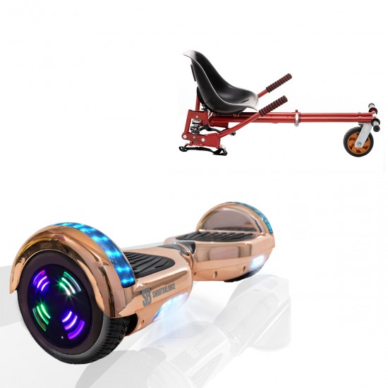 Elektromos Hoverboard GoKart Szett Lengéscsillapítókkal, 6.5 colos, Regular Iron Junior, Standard Hatótávolság, Piros HoverKart Lengéscsillapítókkal, Smart Balance