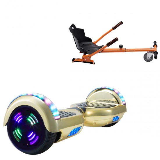 Elektromos Hoverboard Standard GoKart Szett, 6.5 colos, Regular ElectroGold Junior, Standard Hatótávolság, és Narancs Hoverkart, Smart Balance